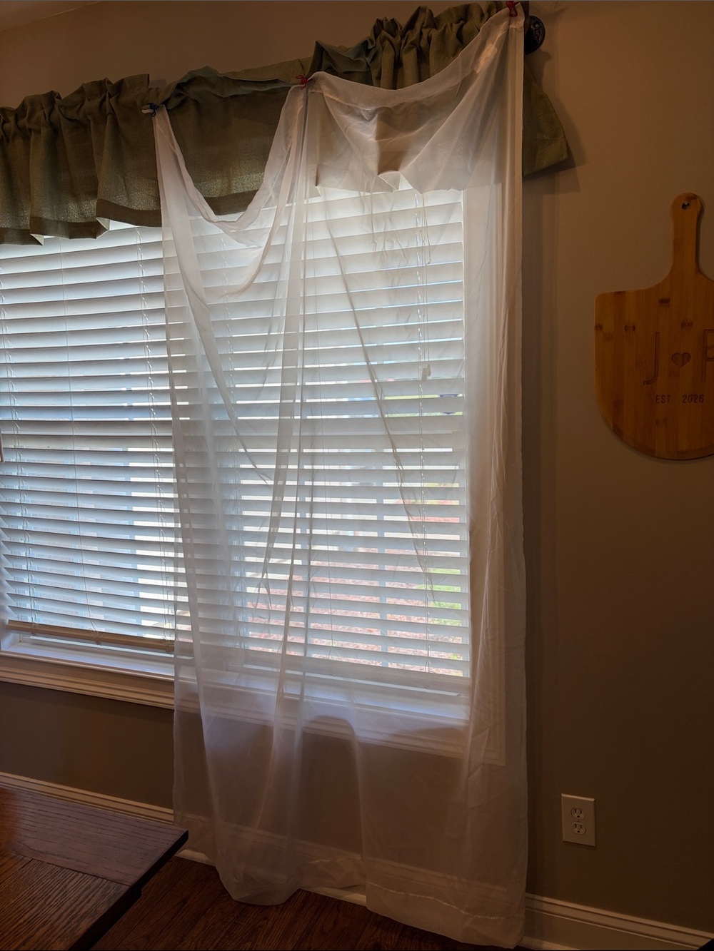 Sheer White Window Curtain Panel - Home Accents